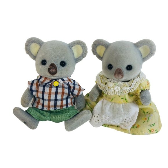 Calico Critters Koala Bear Family Of 2 Father Mother Sylvanian Families Jointed - Picture 3 of 7
